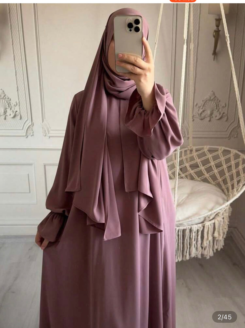 women modest long sleeve maxi dress with matching hijab loose fit abaya