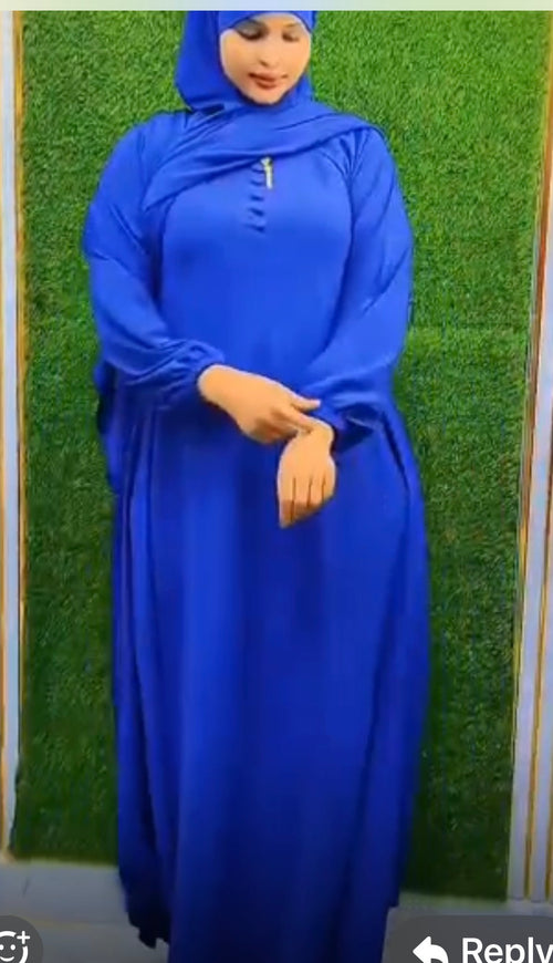 Elegant Modest Abaya Dress with Matching Hijab – Multiple Colors Available